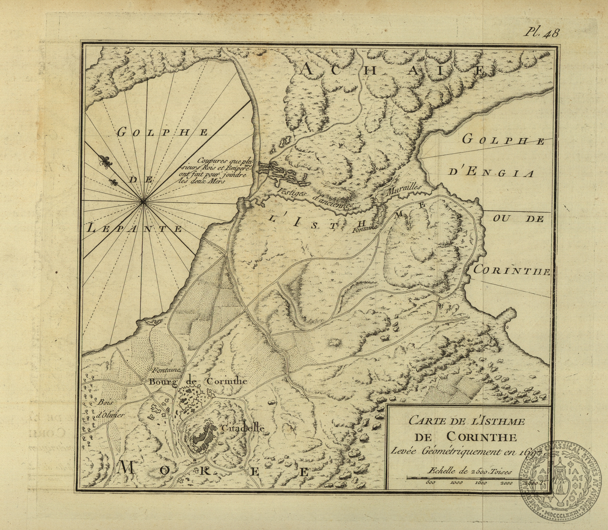 Carte de l' Isthme de Corinthe levee geometriquement en 1697